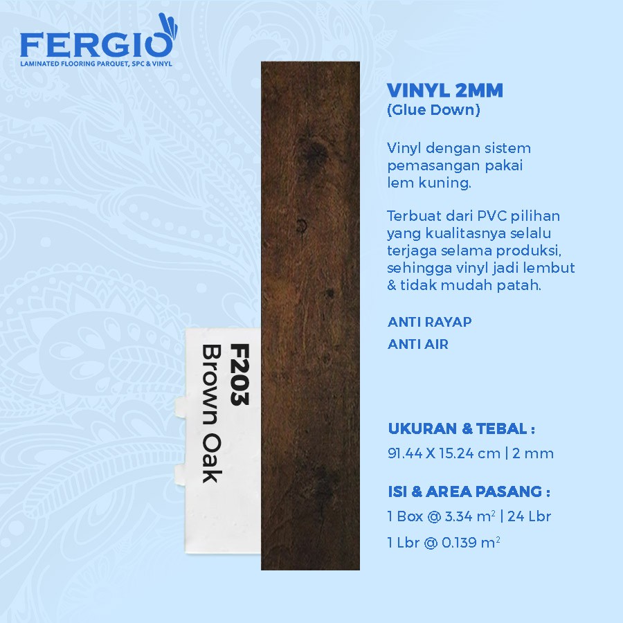 Lantai kayu vinyl - Brown Oak F203